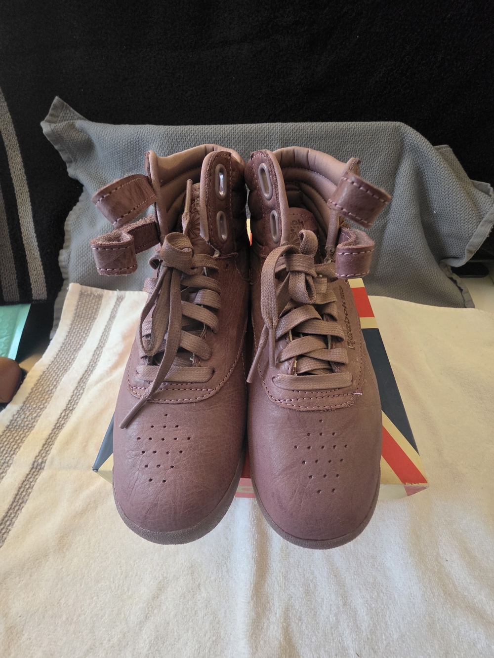 Reebok Classic Freestyle High-Top Sneakers in Mauve- Smoky Orchard, WOMEN Size 7 - Picture 3 of 12